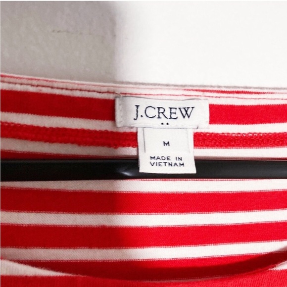 J. Crew Red and White Striped Poplin Trimmed Dress - Picture 8 of 9